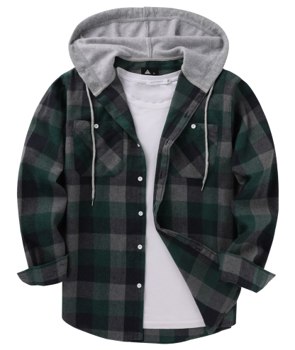4 Pack Men's Flannel Plaid Hoodie Shirts