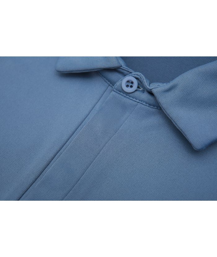 Men's Casual Solid Color Long Sleeve Polo Shirt-8803