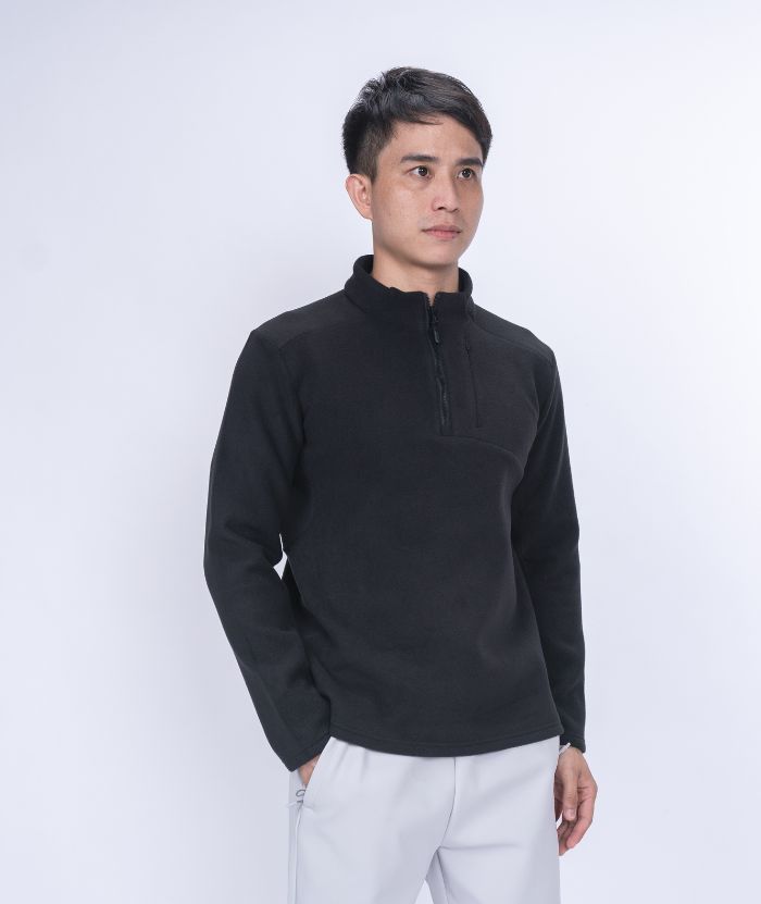 ZITY Men's 1/4 Zip Up Long Sleeve Polo Shirt-8843