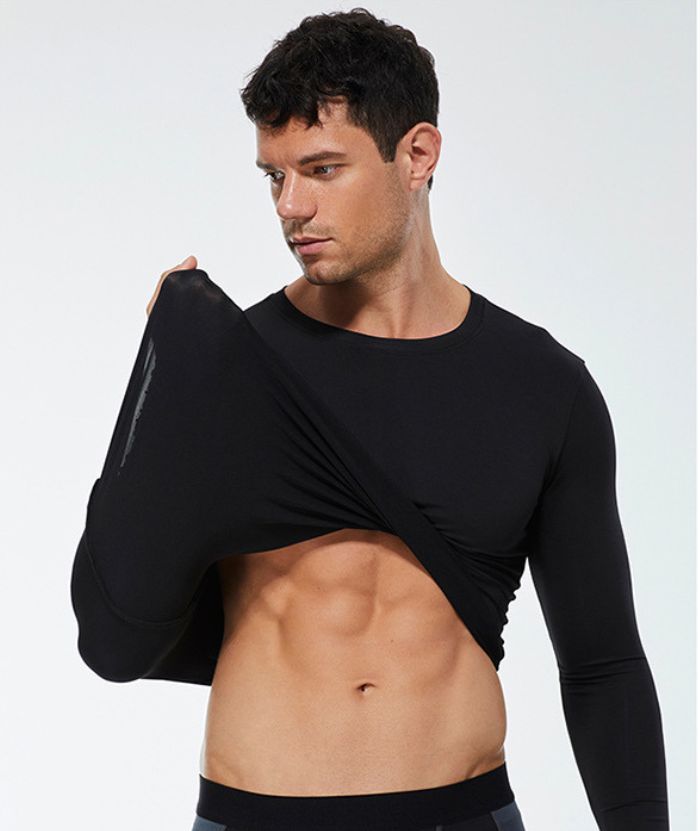 ZITY Men's Long Sleeve Round Neck Compression T-Shirt-DUMLS05951