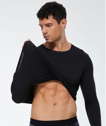 ZITY Men's Long Sleeve Round Neck Compression T-Shirt-DUMLS05951