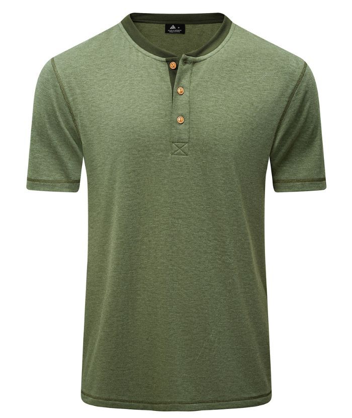 ZITY Men's Button Up Slim Fit Summer T-Shirt-CUMSS01905