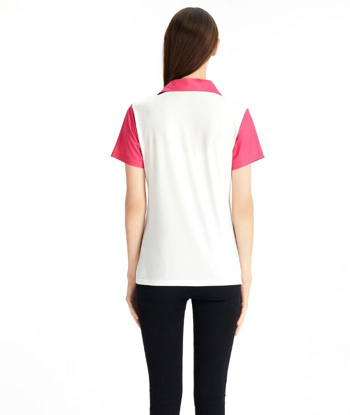 ZITY Women's Slim Fit V Neck Golf Polo Shirt-CFWZZ00034