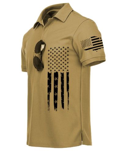 ZITY Men's Button Up Slim Fit Printed Polo Shirt-CUMPO06122