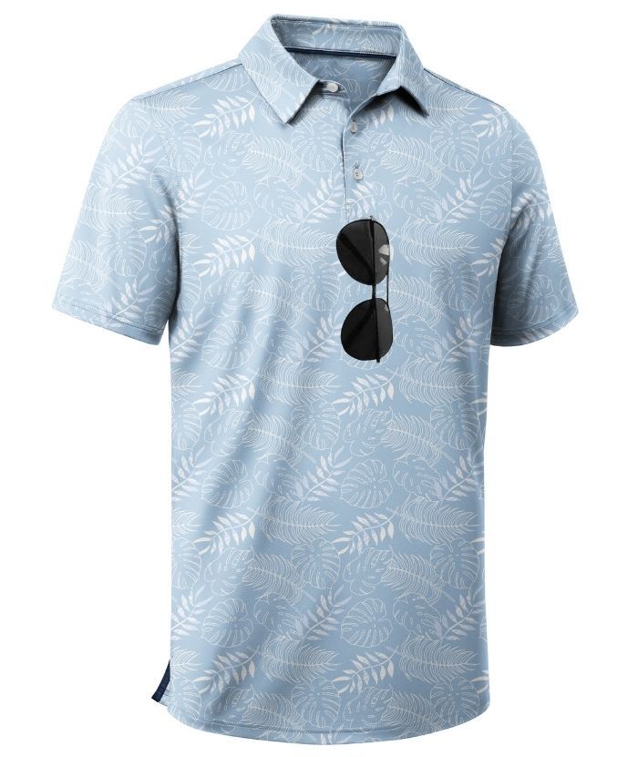 ZITY Men's Button Up Dri Fit Printed Polo Shirt-CUMPO05527