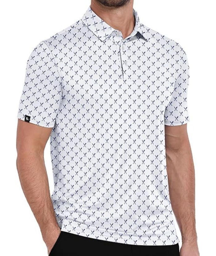 ZITY Men's Button Up Casual Print Polo Shirt-CUMPO06176
