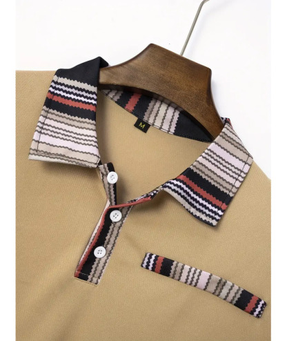 ZITY Men's Striped Collar Golf Polo Shirt-ZPK010465 | Zitysports