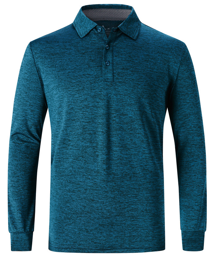 ZITY Men's 3 Button Quick Dry Long Sleeve Performance Polo Shirt-ZPK007158 | Zitysports