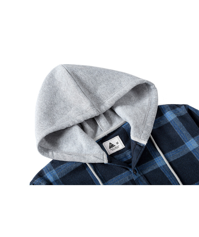 ZITY Men's Plaid Hooded Long Sleeve Button Down Flannel Shirt-ZPK000014 | Zitysports