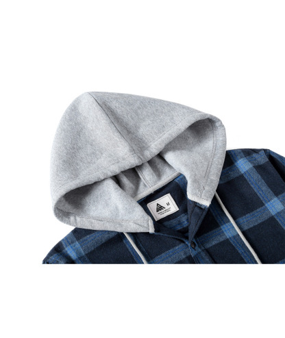 ZITY Men's Plaid Hooded Long Sleeve Button Down Flannel Shirt-ZPK000014 | Zitysports