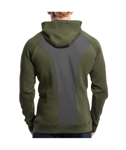Men's Slim Fit Hiking Hoodie Long Sleeved Half Zip Block Jacket-DUMFH04892 | Zitysports