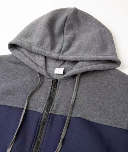 ZITY Men's Fleece Long Sleeve Casual Fashion Color Block Hoodie-DUMFH04983|Zitysports