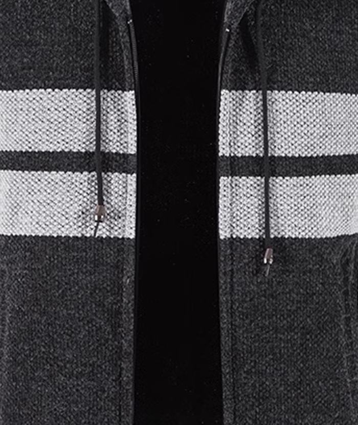 ZITY Men's Knitted Full Zip Slim Fit Warm with Pockets Hoodie-DUMFH05013|Zitysports