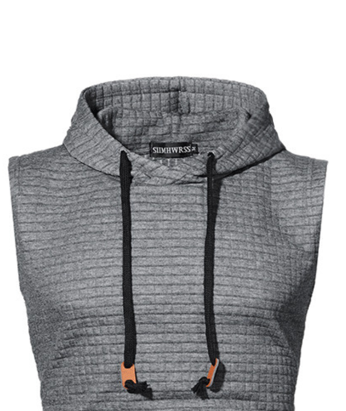 ZITY Men's Plus Size  Solid Color Sleeveless Hoodie-DUMMG05201|Zitysports