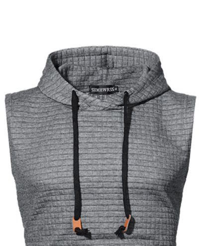 ZITY Men's Plus Size  Solid Color Sleeveless Hoodie-DUMMG05201|Zitysports