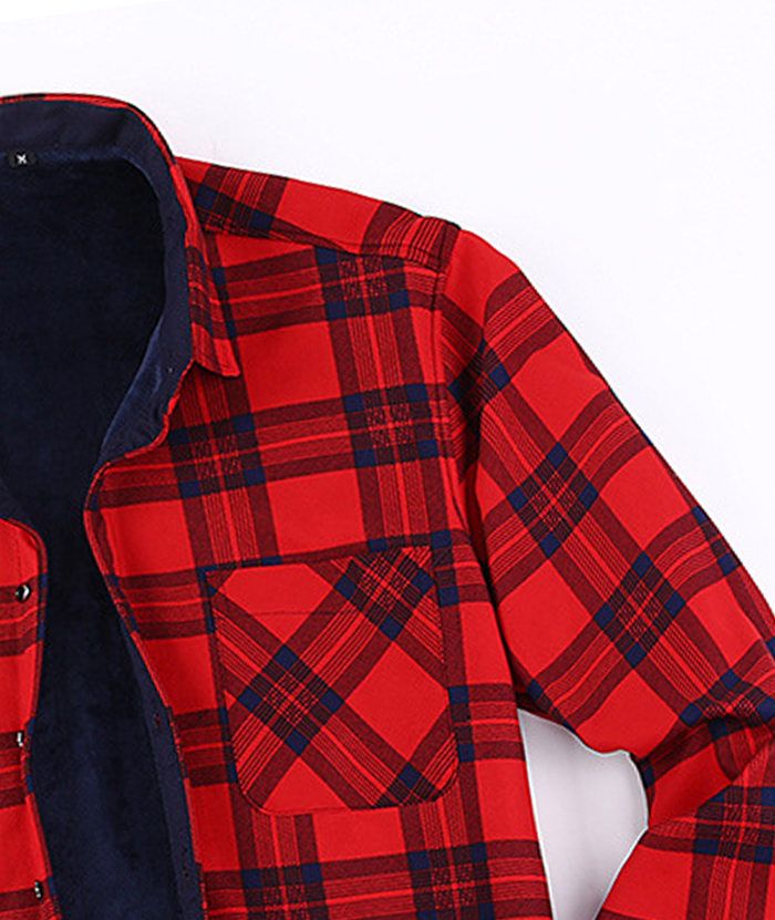 ZITY Men's Slim Fit Long Sleeve Plaid Shirt-DUMJA05351|Zitysports