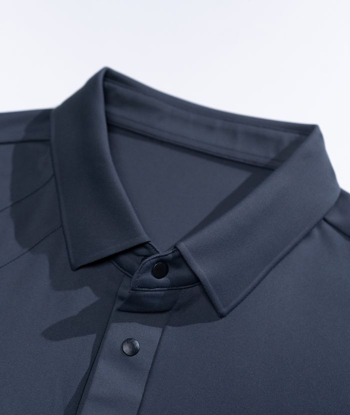 ZITY Men's 3 Button Up Long Sleeve Polo Shirt-8903