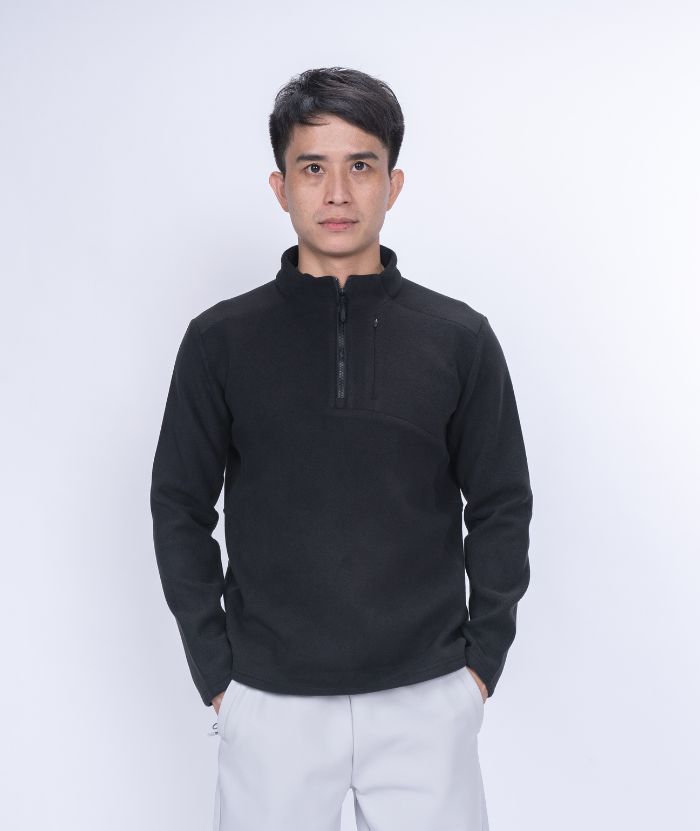 ZITY Men's 1/4 Zip Up Long Sleeve Polo Shirt-8843