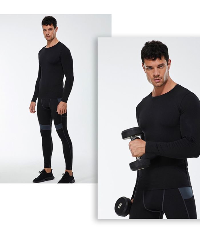 ZITY Men's Long Sleeve Round Neck Compression T-Shirt-DUMLS05951