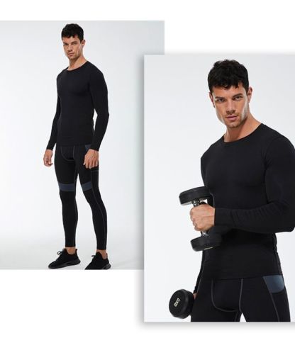 ZITY Men's Long Sleeve Round Neck Compression T-Shirt-DUMLS05951