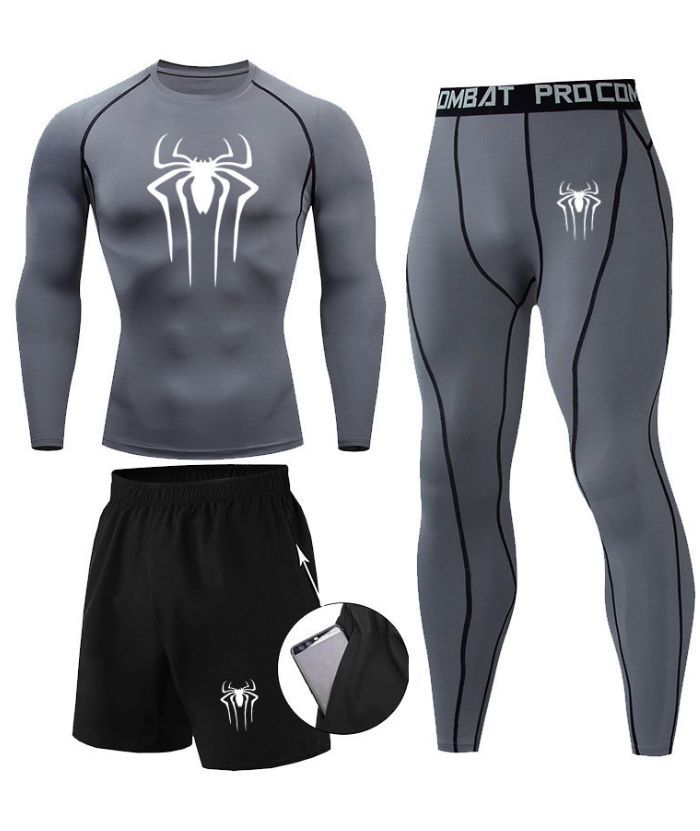 ZITY Men's Dri Fit Three Piece Compression Suit-DUMTR05987
