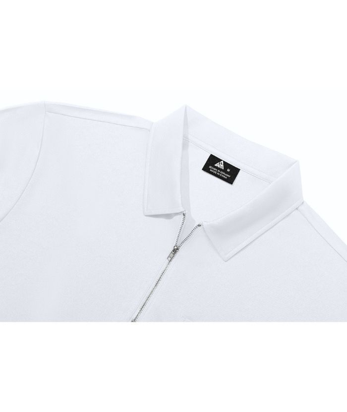 ZITY Men's Quarter Zip Slim Fit Polo Shirt-ZPK008403
