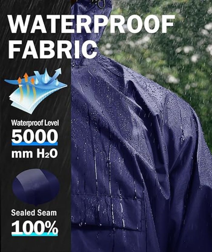 ZITY Men's Waterproof Lightweight Packable Rain Jacket-CUMRC04444