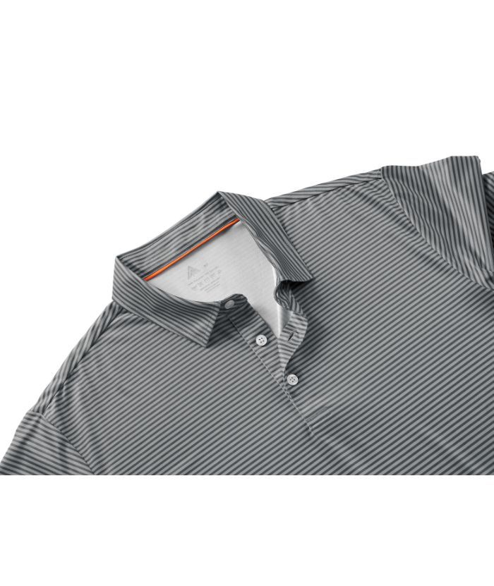 ZITY Men's Button Up Stripe Polo Shirt-CFMPO00062