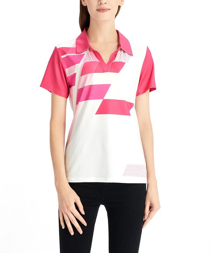ZITY Women's Slim Fit V Neck Golf Polo Shirt-CFWZZ00034