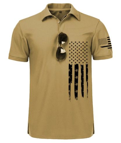 ZITY Men's Button Up Slim Fit Printed Polo Shirt-CUMPO06122