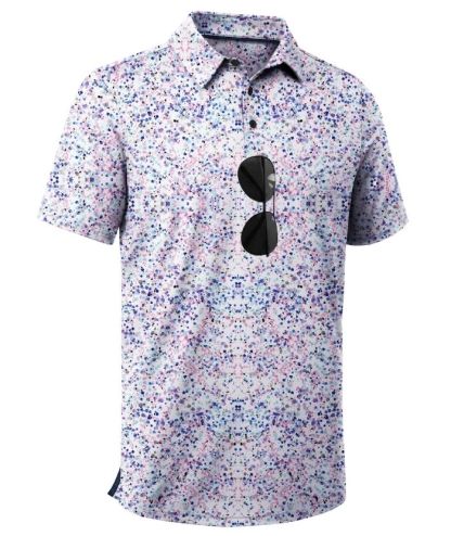 ZITY Men's Button Up Dri Fit Printed Polo Shirt-CUMPO05527