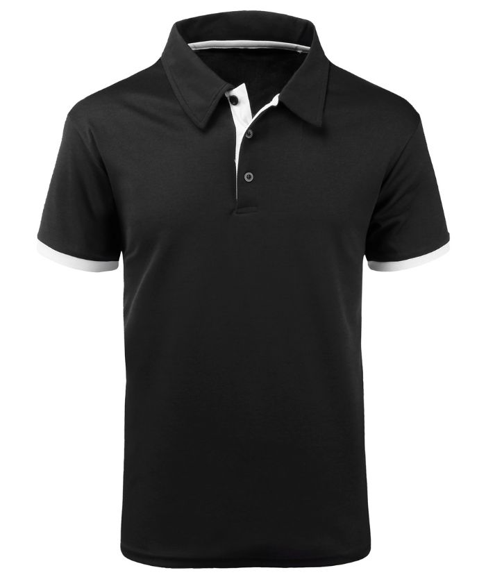 ZITY Men's Solid Color Button Up Slim Fit Polo Shirt-APOH700010