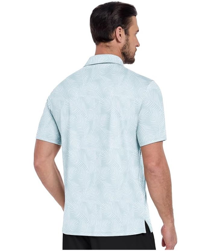 ZITY Men's Button Up Casual Print Polo Shirt-CUMPO06176