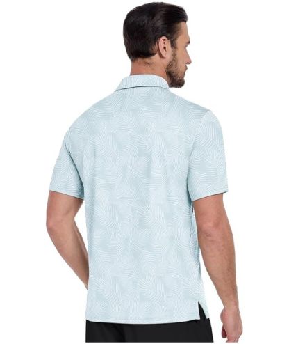 ZITY Men's Button Up Casual Print Polo Shirt-CUMPO06176