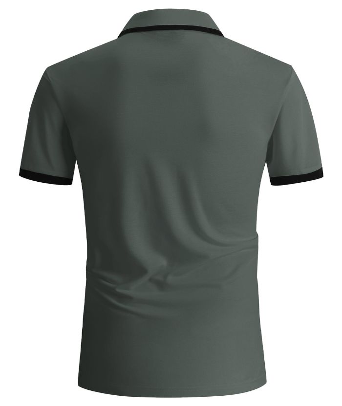 ZITY Men's Slim Fit Button Up Golf Polo Shirt-CEMPO04037