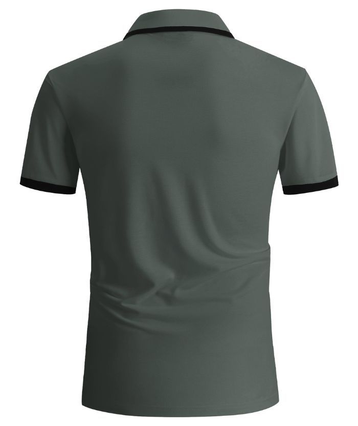 ZITY Men's Slim Fit Button Up Golf Polo Shirt-CEMPO04037