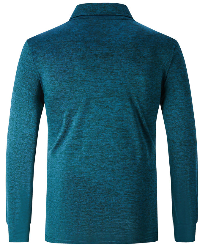 ZITY Men's 3 Button Quick Dry Long Sleeve Performance Polo Shirt-ZPK007158 | Zitysports
