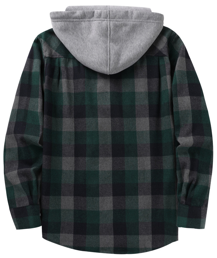 ZITY Men's Casual Soft Solid Flannel Long Sleeve Plaid Flannel Shirt-ZPK006234 | Zitysports