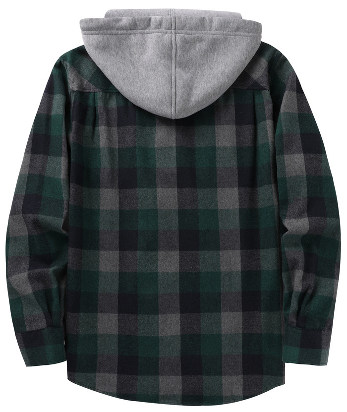 ZITY Men's Casual Soft Solid Flannel Long Sleeve Plaid Flannel Shirt-ZPK006234 | Zitysports