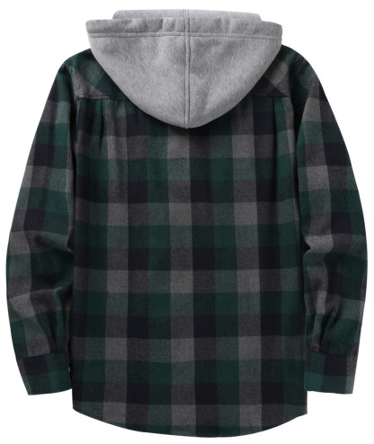 ZITY Men's Casual Soft Solid Flannel Long Sleeve Plaid Flannel Shirt-ZPK006234 | Zitysports