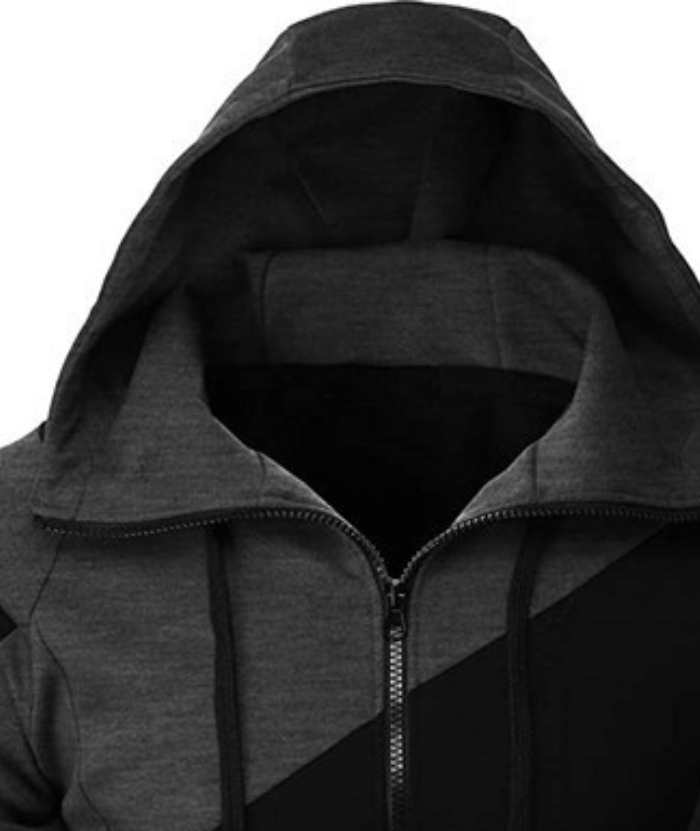 ZITY Men's Color Black Zipper Hooded Long Sleeve Lightweight Hoodie-DUMFH04864 | Zitysports