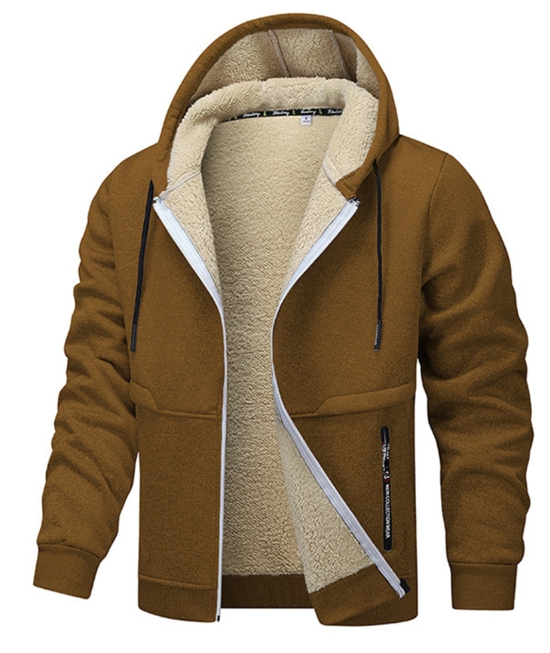 ZITY Men's Fleece Jacket Side Pocket with Zipper Casual Hoodie-DUMFH04877 | Zitysports