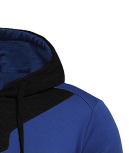 ZITY Men's Long Sleeve Patchwork Color Block Athletic Hoodie-DUMFH04916|Zitysports