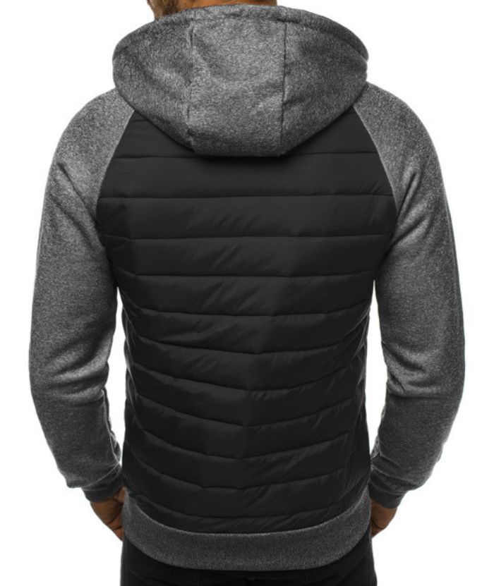 ZITY Men's Slim Fit Full Zip Contrast Color Casual Hoodie-DUMFH05005|Zitysports