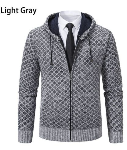 ZITY Men's Knitted Zip-Up Long Sleeve Hoodie-DUMFH05055|Zitysports