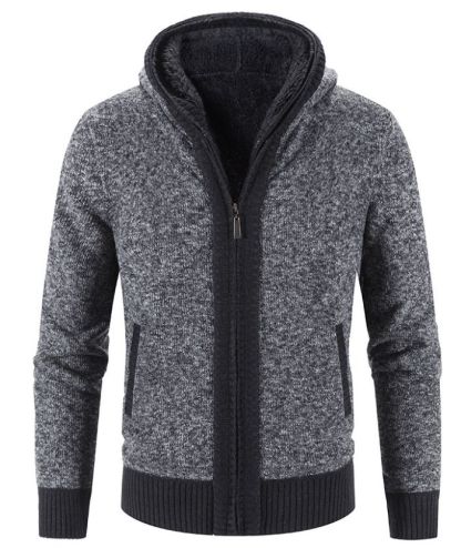 ZITY Men's Knitted Long Sleeve Full Zip Up Plus Size Casual Hoodie-DUMSW05059|Zitysports