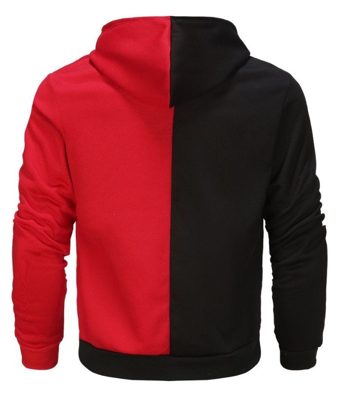 ZITY Men's Contrast Color Hooded Long Sleeve Zip Up Outdoor Hoodie-DUMFH05069|Zitysports