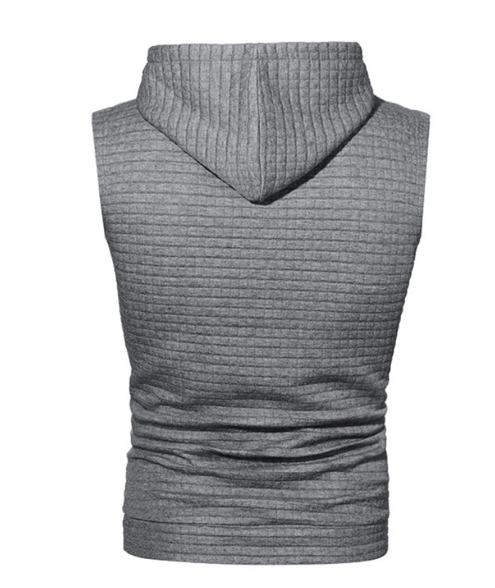 ZITY Men's Plus Size  Solid Color Sleeveless Hoodie-DUMMG05201|Zitysports