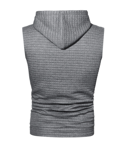 ZITY Men's Plus Size  Solid Color Sleeveless Hoodie-DUMMG05201|Zitysports