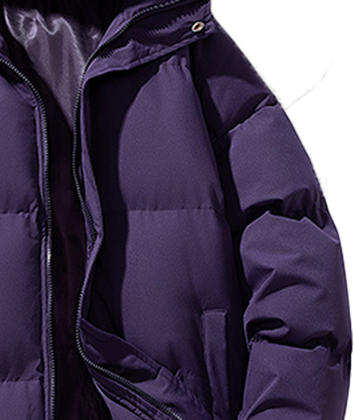 ZITY Men's Full Zipper Solid Color Puffer Jacket-DUMCO05528